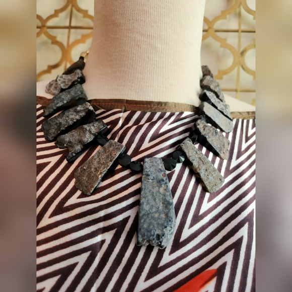 Reversable Handcrafted Agate and Onyx Statement necklace -Only 1 Made! - Picture 5 of 16